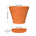 Load image into Gallery viewer, OUMUHE 11.4 Inch Plastic Planters with Drainage and Saucers, Set of 3, Decorative Flower Pots for Indoor Outdoor Use, Available in Terracotta & White
