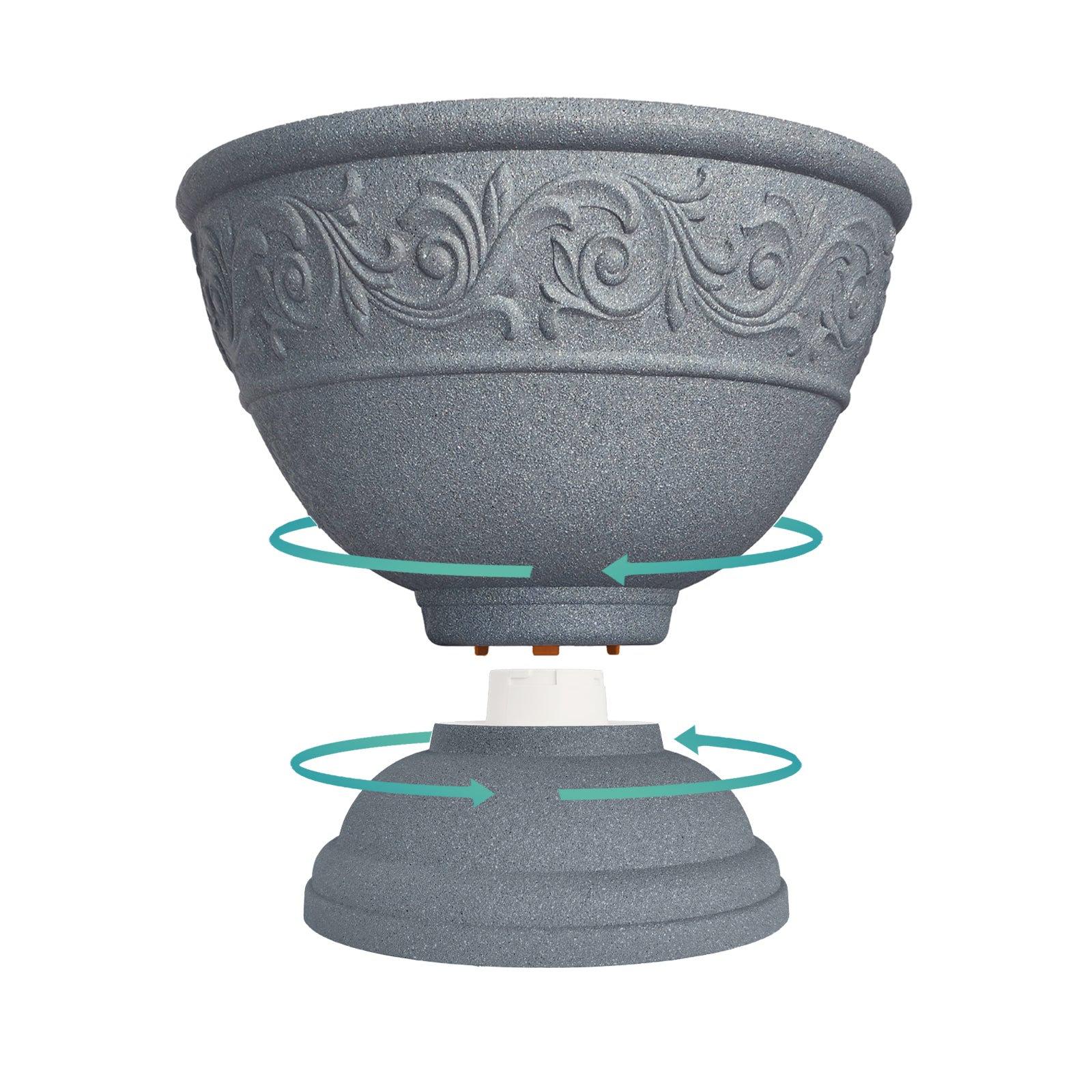 OUMUHE 17.7 Inch Large Outdoor Planters with Drainage Holes, Set of 2, Decorative Pedestal Flower Pots for Garden, Patio or Faux Plants, 4 Colors Available