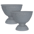 Load image into Gallery viewer, OUMUHE 17.7 Inch Large Outdoor Planters with Drainage Holes, Set of 2, Decorative Pedestal Flower Pots for Garden, Patio or Faux Plants, 4 Colors Available
