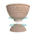 Load image into Gallery viewer, OUMUHE 17.7 Inch Large Outdoor Planters with Drainage Holes, Set of 2, Decorative Pedestal Flower Pots for Garden, Patio or Faux Plants, 4 Colors Available

