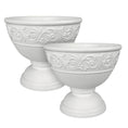 Load image into Gallery viewer, 17.7 Inch pedestal plastic planters, 4 colors (White/Terracotta/Beige/Gray)
