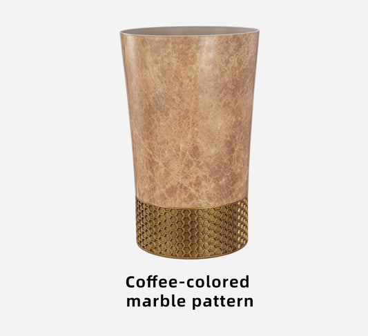 Chinese Style Flower Pots ZB Series,  Marble Pattern Plastic Planters, Light Green & Coffee, Tall Decorative Planters with Hex Base, Bulk Supply