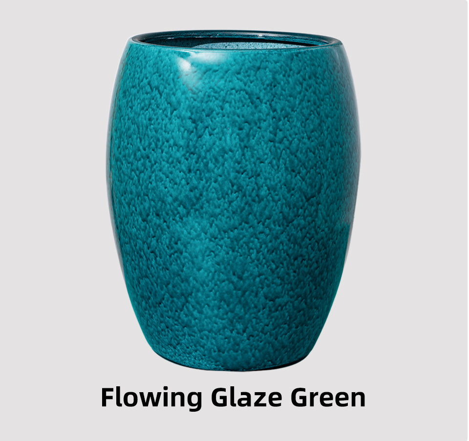 Chinese Style Egg-Shaped Flower Pots ZCA Series, Imitation Ceramic Plastic Planters, 5 Color Options, Large Tall Planters for Gardening, Bulk Supply