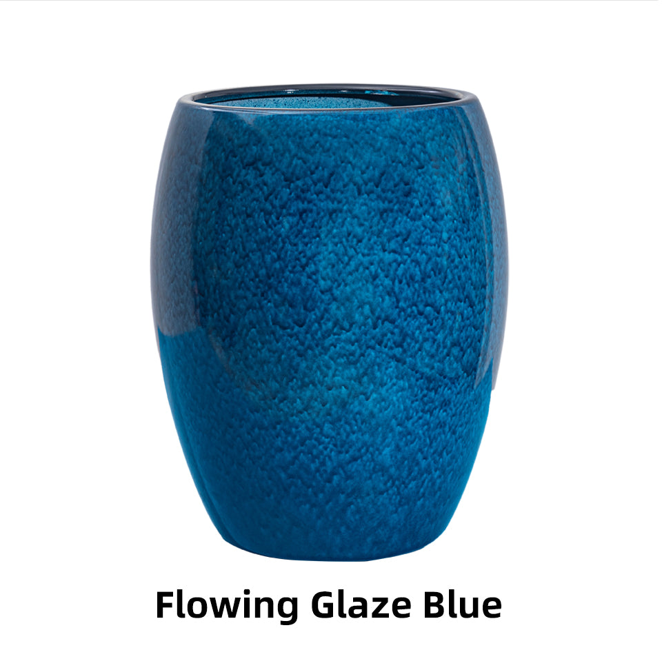 Chinese Style Egg-Shaped Flower Pots ZCA Series, Imitation Ceramic Plastic Planters, 5 Color Options, Large Tall Planters for Gardening, Bulk Supply