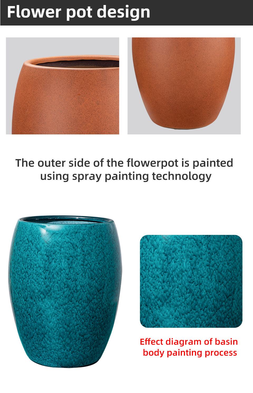 Chinese Style Egg-Shaped Flower Pots ZCA Series, Imitation Ceramic Plastic Planters, 5 Color Options, Large Tall Planters for Gardening, Bulk Supply