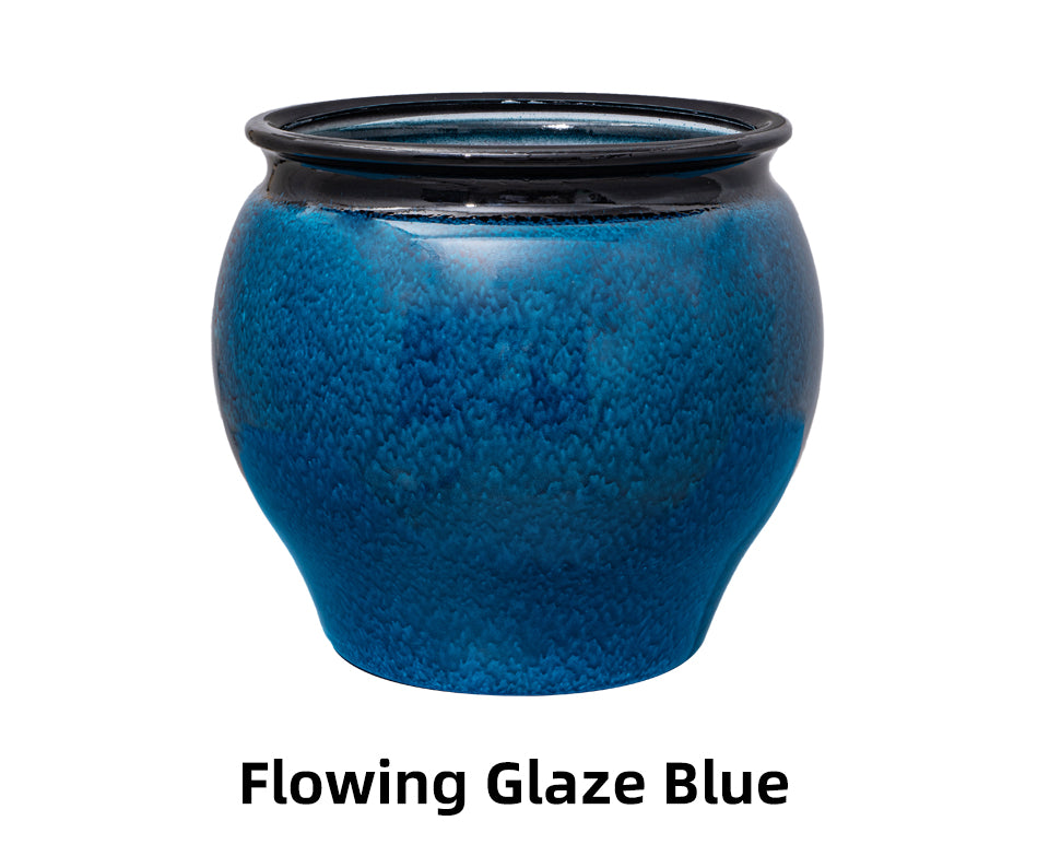Chinese Style Jar-Shaped Flower Pots ZCB Series, Imitation Ceramic Plastic Planters, 5 Color Options, Large Decorative Planters for Gardening, Bulk Supply
