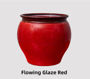 Chinese Style Jar-Shaped Flower Pots ZCB Series, Imitation Ceramic Plastic Planters, 5 Color Options, Large Decorative Planters for Gardening, Bulk Supply