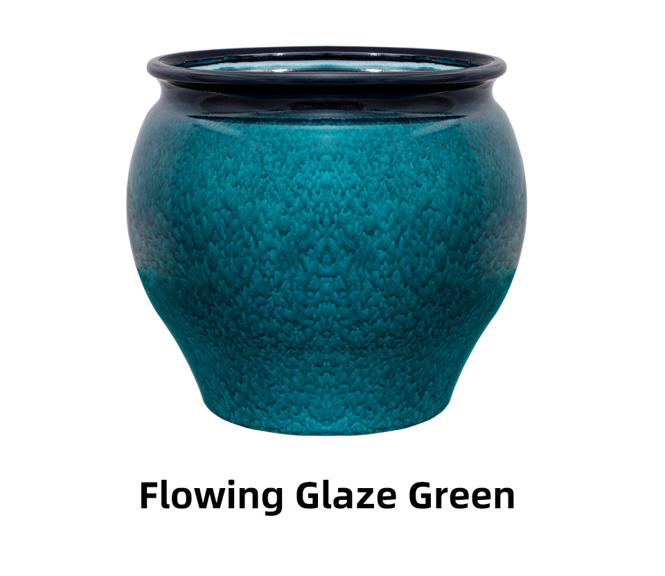 Chinese Style Jar-Shaped Flower Pots ZCB Series, Imitation Ceramic Plastic Planters, 5 Color Options, Large Decorative Planters for Gardening, Bulk Supply