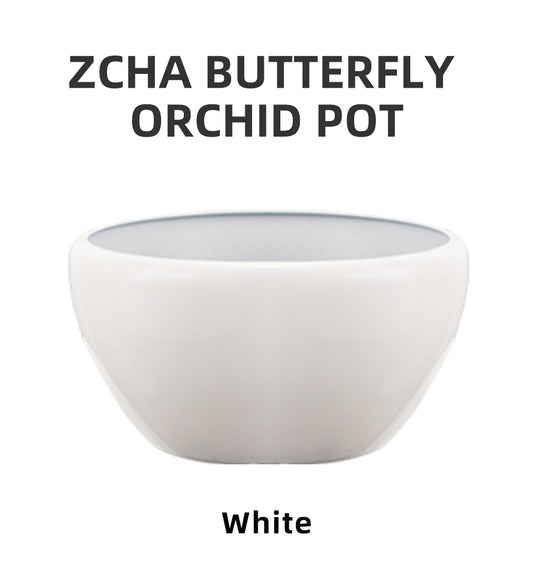 ZCHA series butterfly orchid plastic flower pots white golden flowing glaze red green blue