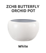 butterfly orchid plastic flower pots white golden flowing glaze red green blue
