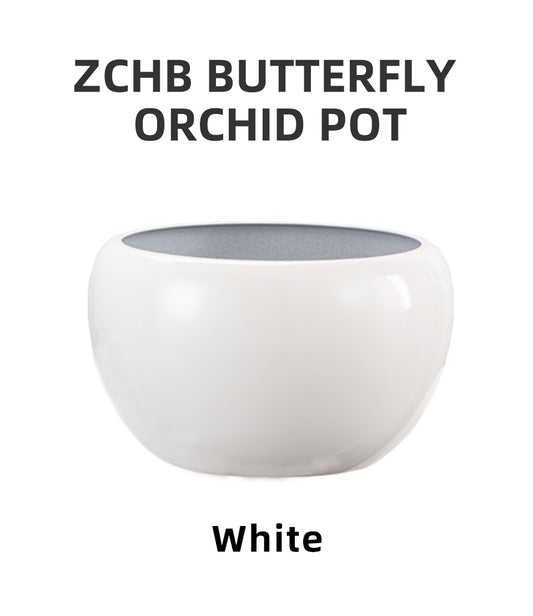 butterfly orchid plastic flower pots white golden flowing glaze red green blue
