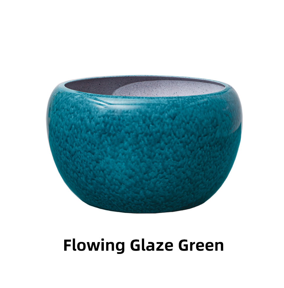 Butterfly Orchid Chinese Style Flower Pots , Round Imitation Ceramic Plastic Planters, 5 Color Options, Decorative Planters for Indoor Gardening, Bulk Supply