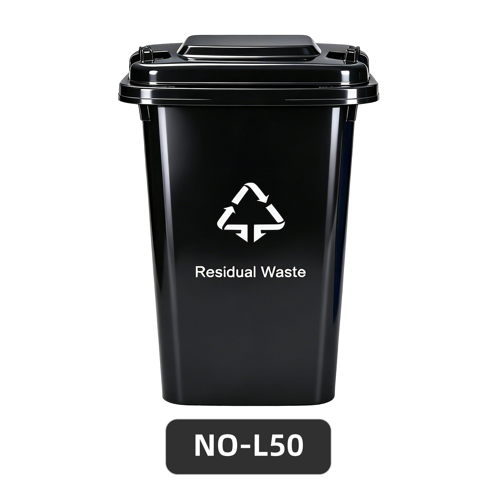 Square Plastic Trash Cans, 30L 50L with Lids Handles, for Home Office Indoor Outdoor, Bulk Supply