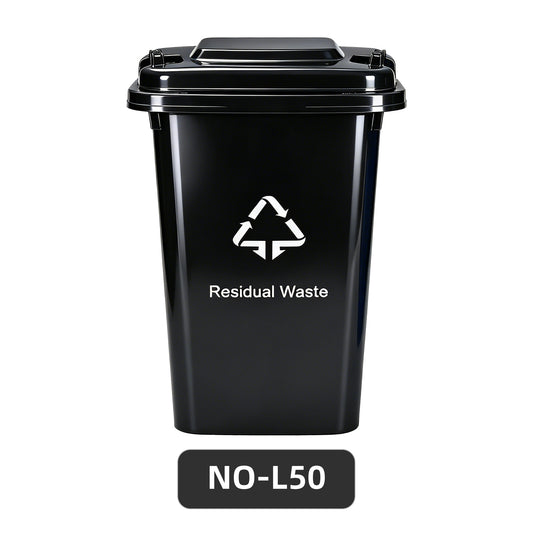 Square Plastic Trash Cans, 30L 50L with Lids Handles, for Home Office Indoor Outdoor, Bulk Supply